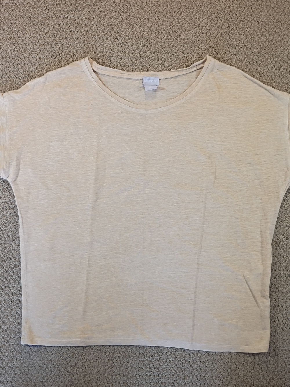 Chico's Light Beige Short Sleeve Tee Size 1